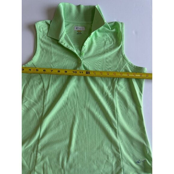 Greg Norman Womens Sleeveless Lime Green Polo Shirt XL Lightweight Golf Top - Picture 5 of 8